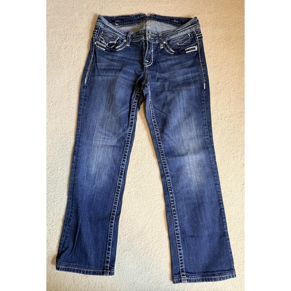 Vigoss Jeans Womens 14/33 The Dublin  Straight Embellished Stretch Denim